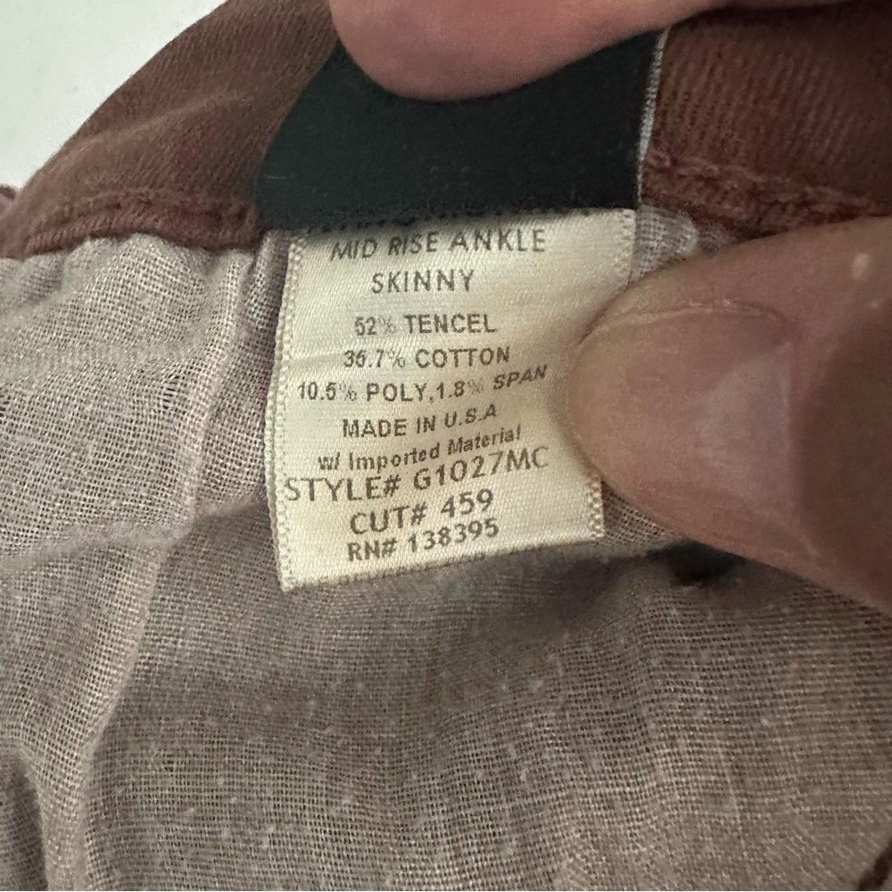 Flying Monkey Burgundy Mid Rise Ankle Skinny Jeans Size 23 - Picture 6 of 8